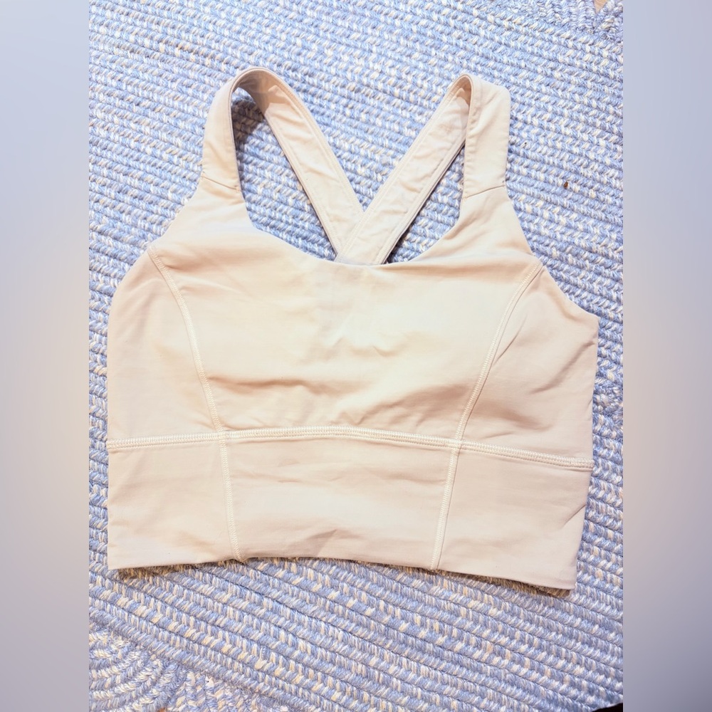 White Lululemon Energy Longline Bra in White 8